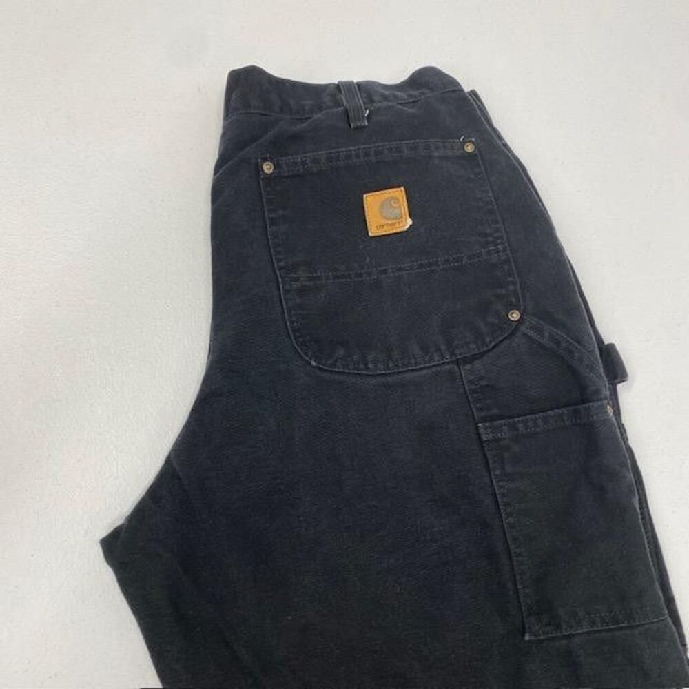 Carhartt B136 BLK Mens 36x32 Double Knee Duck Carpenter Work Pants Black(378-1)